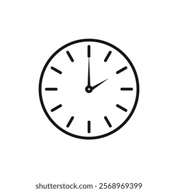 Clock two icon Isolated flat vector in outline