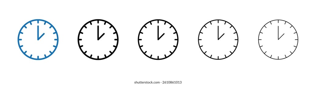 Clock two icon Outline vector logo for web ui