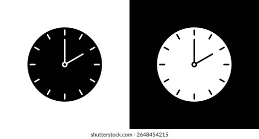 Clock two icon symbol collection. Flat vector stock illustration.