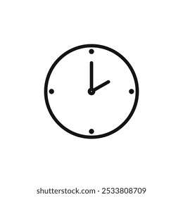Clock two icon Thin line flat illustration
