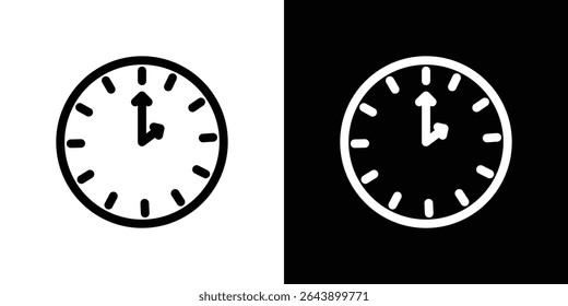 Clock two icon vector simple element illustration editable
