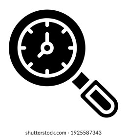 Uhr unter Lupe, Symbol für Suchverlauf