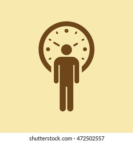 Clock & User Icon.