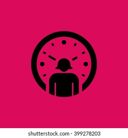 Clock & User Icon. Eps-10.