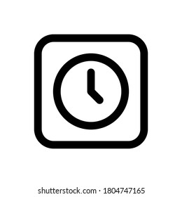 Clock (User Interface) icon outline vector. isolated on white background