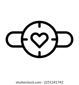 clock valentine icon outline style illustration vector and logo. Icon sign from modern collection for web. Nice design perfect.