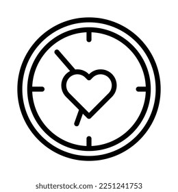 clock valentine icon outline style illustration vector and logo. Icon sign from modern collection for web. Nice design perfect.
