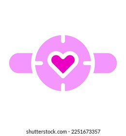 clock valentine icon solid pink style illustration vector and logo. Icon sign from modern collection for web. Nice design perfect.