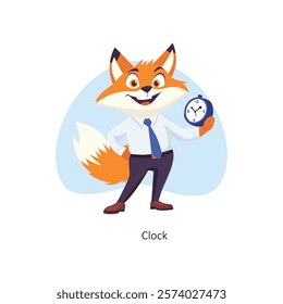 Clock vector character illustration. EPS 10 File