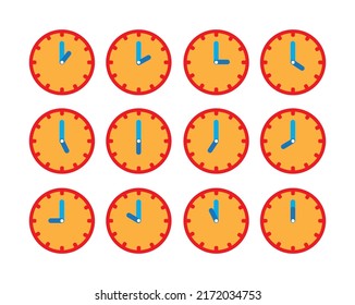 reloj, ilustración de color vectorial, fondo blanco