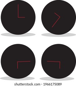 Clock vector design showing various times