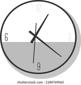 clock vector design in white and grey colors 