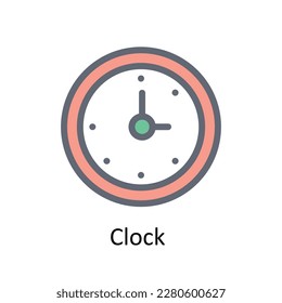 Iconos de contorno de relleno del vector de reloj. Material gráfico simple 