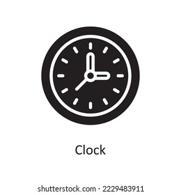 Clock Vector Filled Solid Icon Design illustration. Housekeeping Symbol on White background EPS 10 File