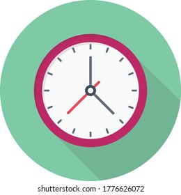 clock vector flat color icon