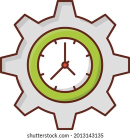 clock vector flat color icon