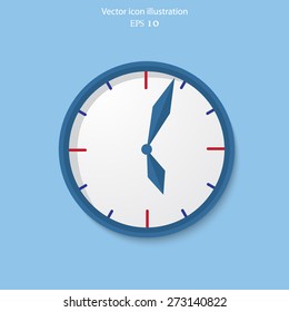 Clock vector flat icon. World time concept. Internet marketing. Daily infographic.