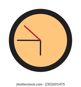 clock vector flat illustration isolated on white background.