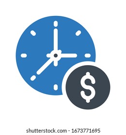 clock vector glyph color icon 
