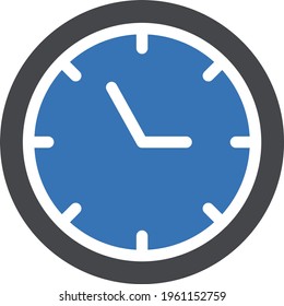 clock vector glyph colour icon