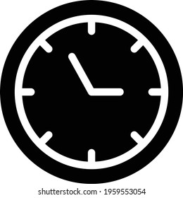 clock vector glyph flat icon