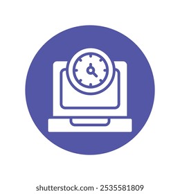 Vector del reloj Gylph Circle Design. Trabajo en progreso Símbolo en el fondo blanco EPS 10 Archivo