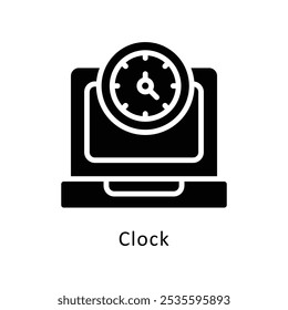 Clock Vector Gylph Design icon. Work In Progress Symbol on White background EPS 10 File