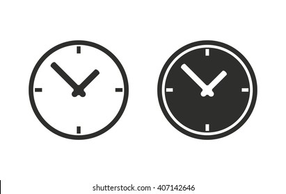 Clock   vector icon. Black  illustration isolated on white  background for graphic and web design.