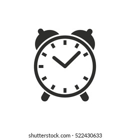 Clock vector icon. Black illustration isolated on white background for graphic and web design.