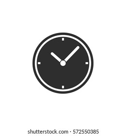 Clock vector icon. Black illustration isolated on white background for graphic and web design.