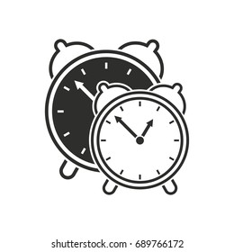 Clock vector icon. Black illustration isolated on white background for graphic and web design.