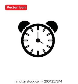 icono del vector del reloj negro aislado