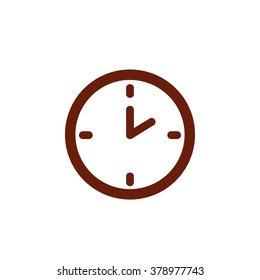 Clock. Vector icon brown
