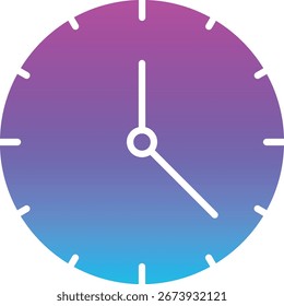 Clock vector icon. Can be used for printing, mobile and web applications.