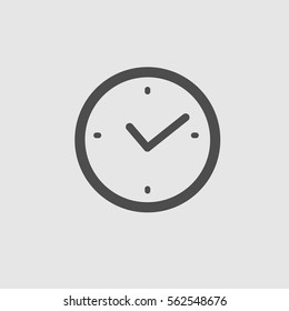 Clock vector icon eps 10. Simple isolated illustration.