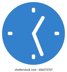 Clock vector icon. Flat cobalt symbol. Pictogram is isolated on a white background. Designed for web and software interfaces.