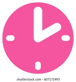 Clock vector icon. Flat pink symbol. Pictogram is isolated on a white background. Designed for web and software interfaces.