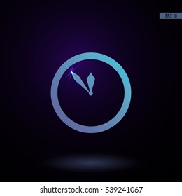 Clock vector icon. Graphic symbol for web design, logo. Isolated sign on a black background.