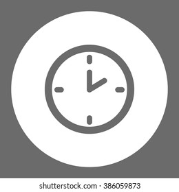 Clock. Vector icon grey and white

