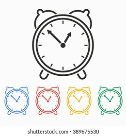 Clock  vector icon. Illustration isolated on white  background for graphic and web design.