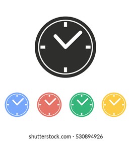 Clock vector icon. Illustration isolated on white background for graphic and web design.