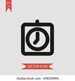 Clock vector icon, illustration symbol