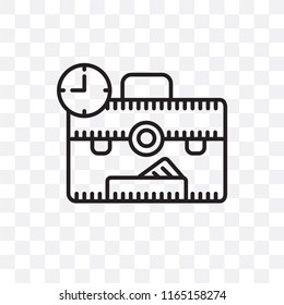 Clock vector icon isolated on transparent background, Clock logo concept
