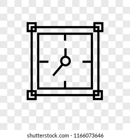 Clock vector icon isolated on transparent background, Clock logo concept