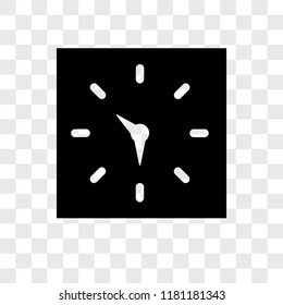 Clock vector icon isolated on transparent background, Clock logo concept