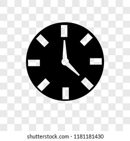 Clock vector icon isolated on transparent background, Clock logo concept