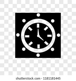 Clock vector icon isolated on transparent background, Clock logo concept