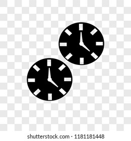 Clock vector icon isolated on transparent background, Clock logo concept