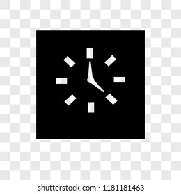 Clock vector icon isolated on transparent background, Clock logo concept