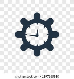 Clock vector icon isolated on transparent background, Clock transparency logo concept